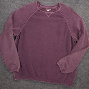 32 Bar Blues Sweater Mens XL Berry Bumpity Bump Birdseye Stitch Garment Dyed